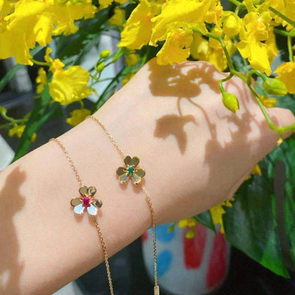 [Everoly JW]FRIVOLE GOLD BLUME ROSA MALACHIT ARMBAND