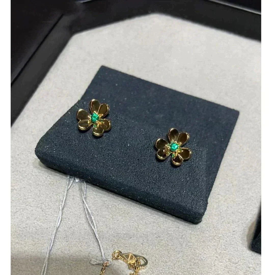 [Elitejewels]FRIVOLE  FLOWER MALACHITE EARRINGS