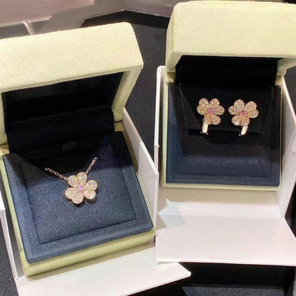 [Elitejewels]FRIVOLE PINK GOLD FLOWER DIAMOND EARRINGS