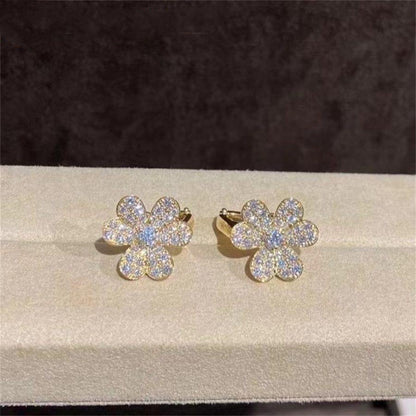 [Elitejewels]FRIVOLE GOLD FLOWER DIAMOND EARRINGS