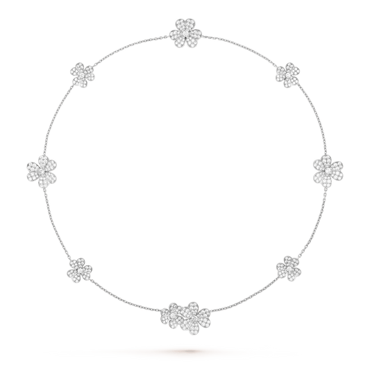 [Everoly JW]FRIVOLE SILBER 9 BLUMEN HALSKETTE
