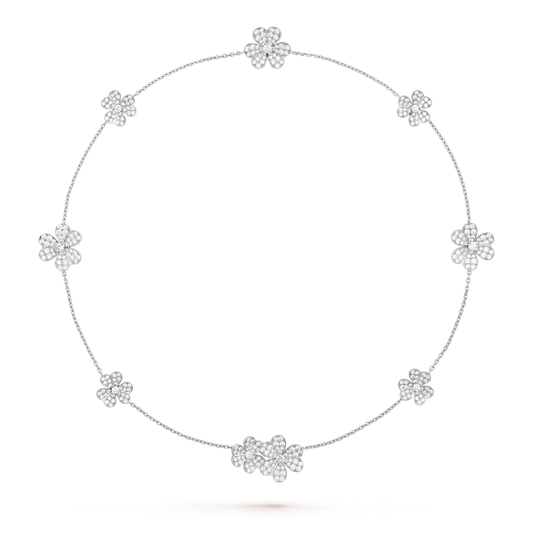 [Elitejewels]FRIVOLE SILVER 9 FLOWERS NECKLACE