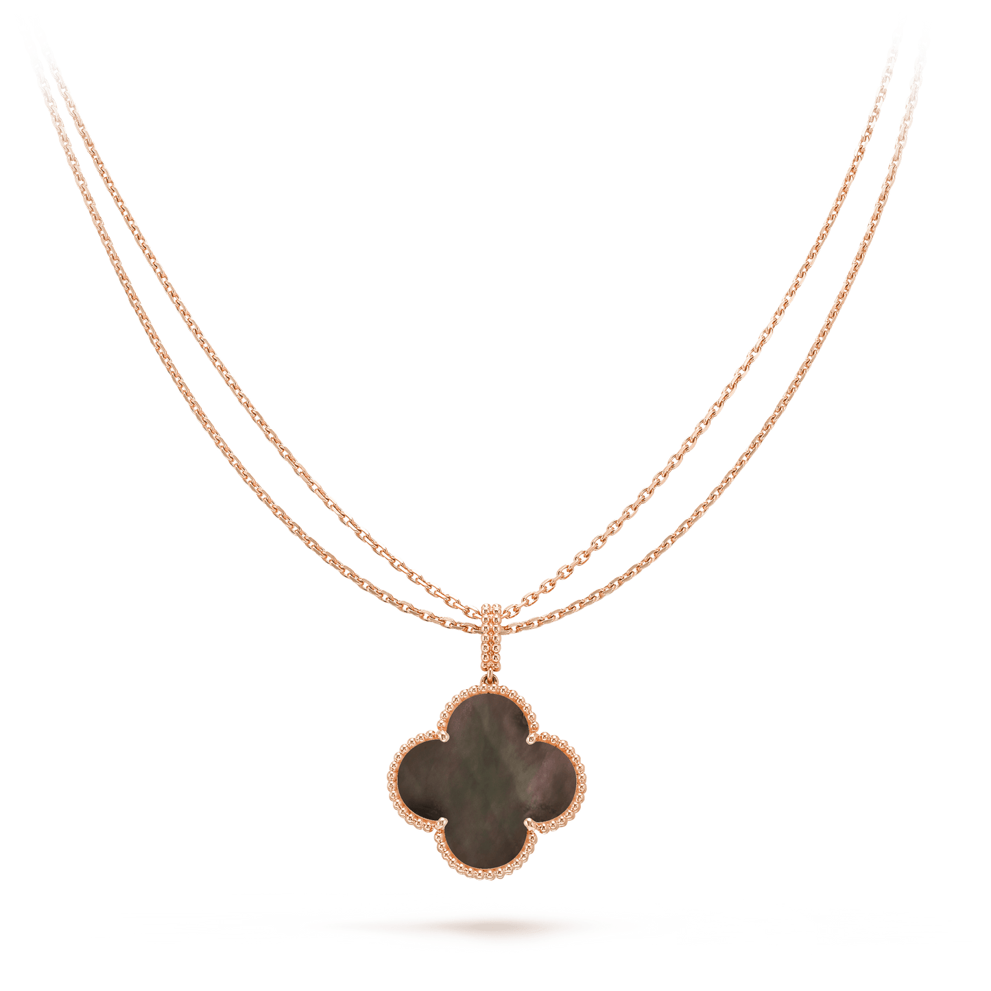 [Elitejewels]CLOVER 25MM GOLD DARK MOP BIG CLOVER NECKLACE