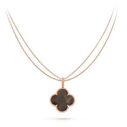 [Elitejewels]CLOVER 25MM GOLD DARK MOP BIG CLOVER NECKLACE