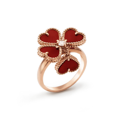 [Elitejewels]SWEET CLOVER CARNELIAN RING