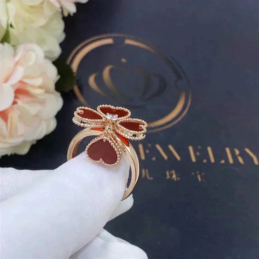 [Elitejewels]SWEET CLOVER CARNELIAN RING