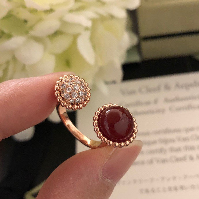 [Elitejewels]PERLEE COULEURS DIAMOND ROSE GOLD BETWEEN THE FINGER RING