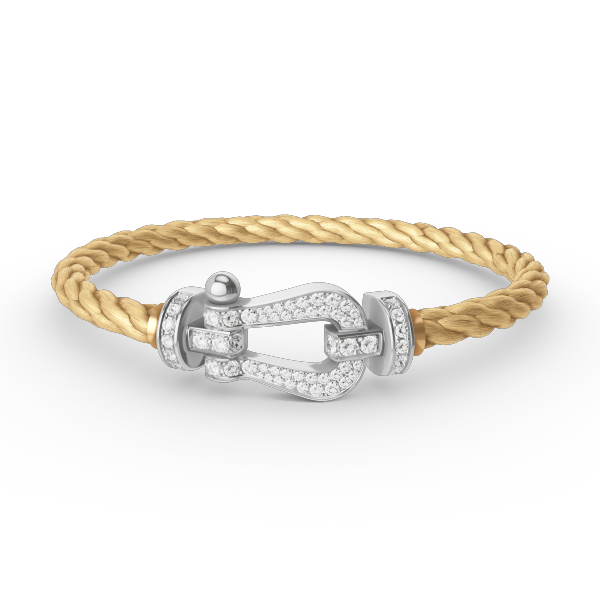 [Everoly JW]FORCE GROSSES HUFEISEN-ARMBAND MIT VOLLMUNDDIAMANTEN SILBER
