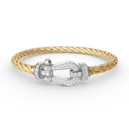 [Everoly JW]FORCE GROSSES HUFEISEN-ARMBAND MIT VOLLMUNDDIAMANTEN SILBER