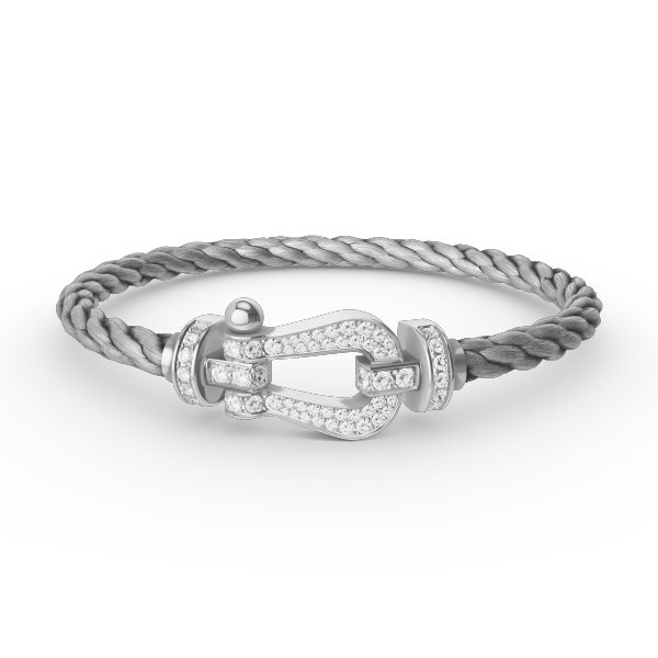 [Everoly JW]FORCE GROSSES HUFEISEN-ARMBAND MIT VOLLMUNDDIAMANTEN SILBER