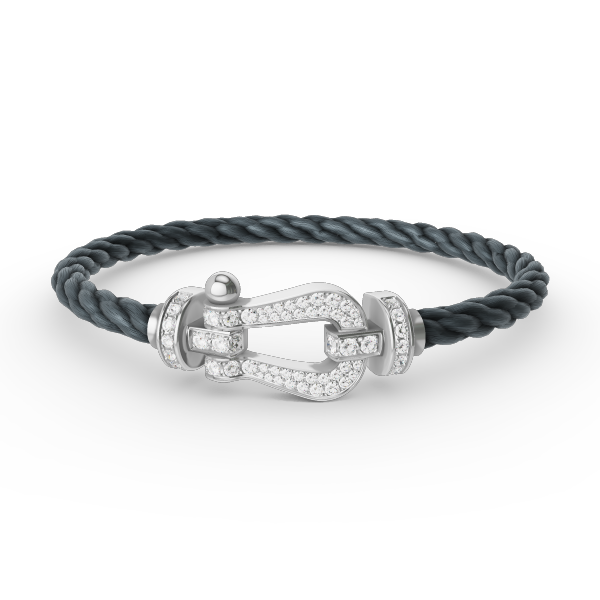 [Everoly JW]FORCE GROSSES HUFEISEN-ARMBAND MIT VOLLMUNDDIAMANTEN SILBER