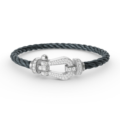 [Everoly JW]FORCE GROSSES HUFEISEN-ARMBAND MIT VOLLMUNDDIAMANTEN SILBER