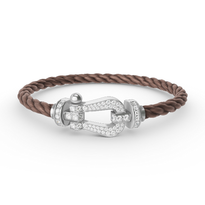 [Everoly JW]FORCE GROSSES HUFEISEN-ARMBAND MIT VOLLMUNDDIAMANTEN SILBER