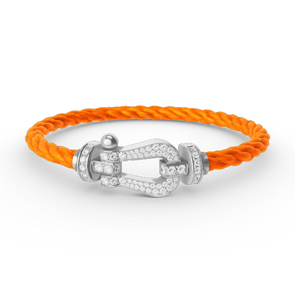 [Everoly JW]FORCE GROSSES HUFEISEN-ARMBAND MIT VOLLMUNDDIAMANTEN SILBER