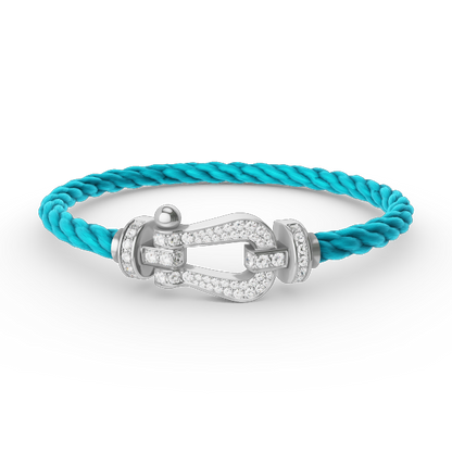 [Everoly JW]FORCE GROSSES HUFEISEN-ARMBAND MIT VOLLMUNDDIAMANTEN SILBER