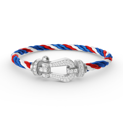 [Everoly JW]FORCE GROSSES HUFEISEN-ARMBAND MIT VOLLMUNDDIAMANTEN SILBER