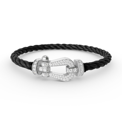 [Everoly JW]FORCE GROSSES HUFEISEN-ARMBAND MIT VOLLMUNDDIAMANTEN SILBER