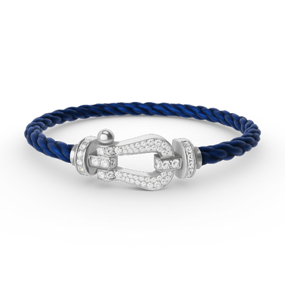 [Everoly JW]FORCE GROSSES HUFEISEN-ARMBAND MIT VOLLMUNDDIAMANTEN SILBER