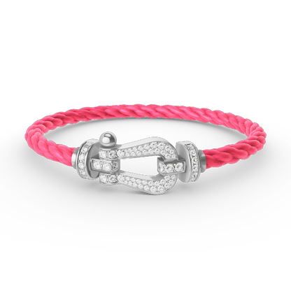 [Everoly JW]FORCE GROSSES HUFEISEN-ARMBAND MIT VOLLMUNDDIAMANTEN SILBER