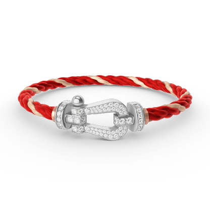 [Everoly JW]FORCE GROSSES HUFEISEN-ARMBAND MIT VOLLMUNDDIAMANTEN SILBER