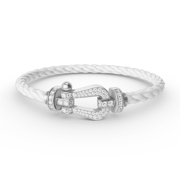 [Everoly JW]FORCE GROSSES HUFEISEN-ARMBAND MIT VOLLMUNDDIAMANTEN SILBER