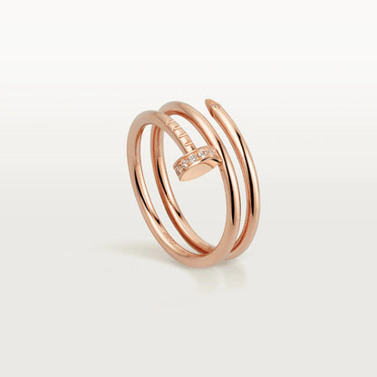 [Elitejewels]JUSTE RING 1.8MM PINK GOLD DOUBLE ROW