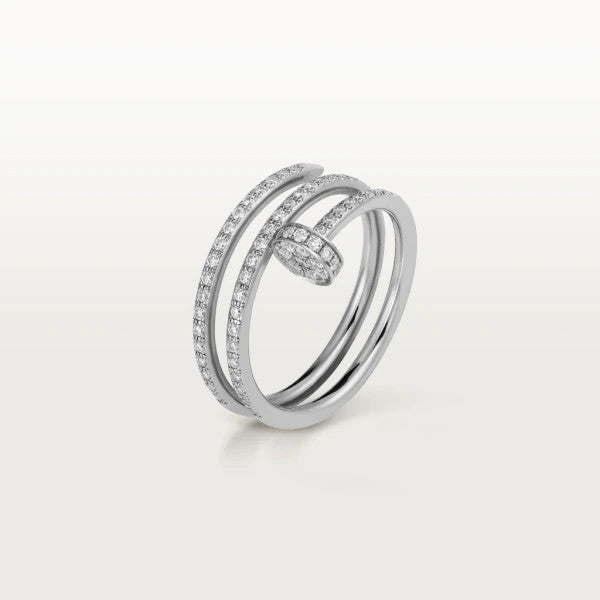 [Elitejewels]JUSTE RING 1,8 MM SILBER DOPPELREIHIGE DIAMANTEN 