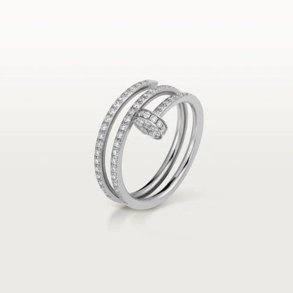 [Elitejewels]JUSTE RING 1,8 MM SILBER DOPPELREIHIGE DIAMANTEN 