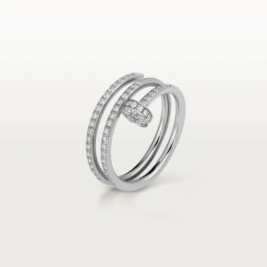 [Elitejewels]JUSTE RING 1.8MM SILVER DOUBLE ROW DIAMONDS