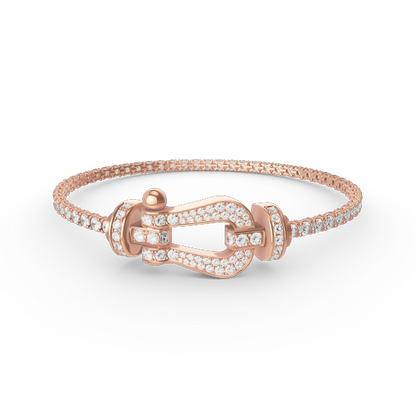 [Everoly JW]FORCE GROSSES HUFEISEN-TENNISARMBAND MIT VOLLEN DIAMANTEN 