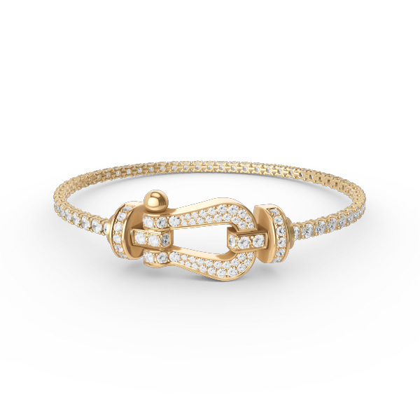 [Everoly JW]FORCE GROSSES HUFEISEN-TENNISARMBAND MIT VOLLEN DIAMANTEN 